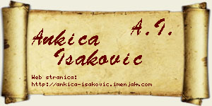 Ankica Isaković vizit kartica